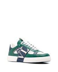 dunkelgrüne Leder niedrige Sneakers von Valentino Garavani