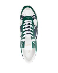 dunkelgrüne Leder niedrige Sneakers von Valentino Garavani