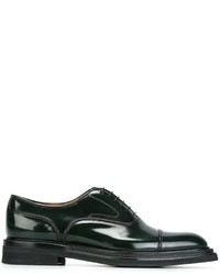 dunkelgrüne Leder Oxford Schuhe