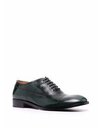 dunkelgrüne Leder Oxford Schuhe von Maison Margiela