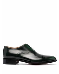 dunkelgrüne Leder Oxford Schuhe von Scarosso