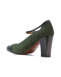 dunkelgrüne Leder Pumps von Chie Mihara