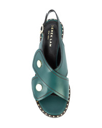 dunkelgrüne Leder Sandaletten von Derek Lam