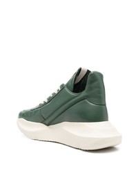 dunkelgrüne Leder Sportschuhe von Rick Owens