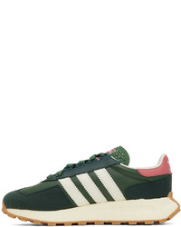 dunkelgrüne Leder Sportschuhe von adidas Originals