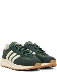 dunkelgrüne Leder Sportschuhe von adidas Originals