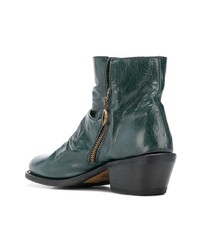 dunkelgrüne Leder Stiefeletten von Fiorentini+Baker