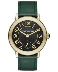 dunkelgrüne Leder Uhr
