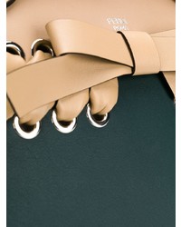 dunkelgrüne Leder Umhängetasche von Fendi