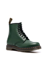 dunkelgrüne Lederfreizeitstiefel von Dr. Martens