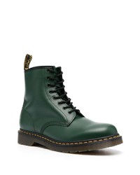 dunkelgrüne Lederfreizeitstiefel von Dr. Martens