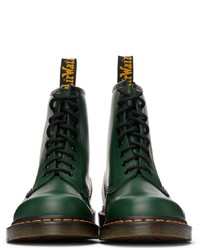 dunkelgrüne Lederfreizeitstiefel von Dr. Martens