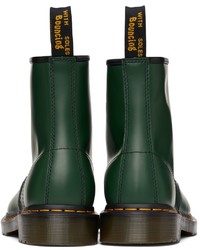 dunkelgrüne Lederfreizeitstiefel von Dr. Martens