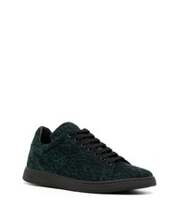 dunkelgrüne niedrige Sneakers mit Leopardenmuster von Mulberry