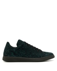 dunkelgrüne niedrige Sneakers mit Leopardenmuster von Mulberry