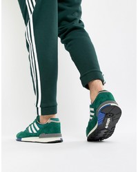 dunkelgrüne niedrige Sneakers von adidas Originals