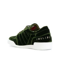 dunkelgrüne niedrige Sneakers von Philipp Plein