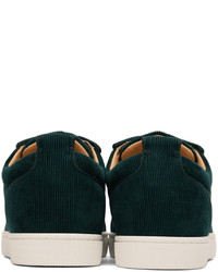 dunkelgrüne niedrige Sneakers von Christian Louboutin