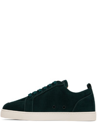 dunkelgrüne niedrige Sneakers von Christian Louboutin