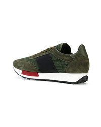dunkelgrüne niedrige Sneakers von Moncler