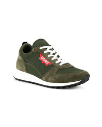 dunkelgrüne niedrige Sneakers von DSQUARED2