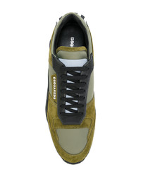 dunkelgrüne niedrige Sneakers von DSQUARED2