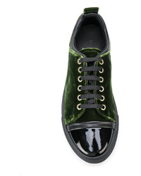 dunkelgrüne niedrige Sneakers von Lanvin
