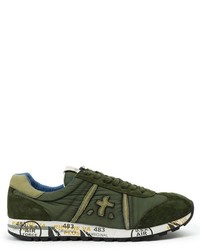 dunkelgrüne niedrige Sneakers von Premiata