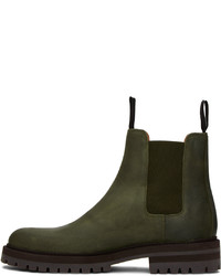 dunkelgrüne Nubuk Chelsea Boots von Common Projects