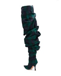 dunkelgrüne Overknee Stiefel aus Segeltuch von Y/Project