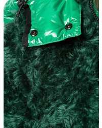 dunkelgrüne Pelzjacke von Moncler