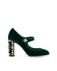 dunkelgrüne Samt Pumps von Dolce & Gabbana