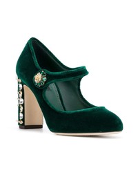 dunkelgrüne Samt Pumps von Dolce & Gabbana