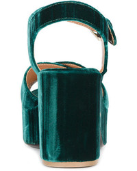 dunkelgrüne Sandalen von Laurence Dacade