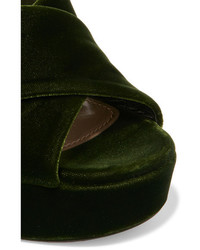 dunkelgrüne Sandalen von Miu Miu