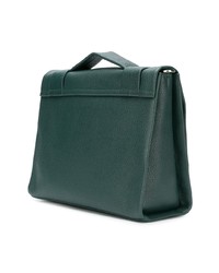 dunkelgrüne Satchel-Tasche aus Leder von Orciani