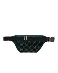 dunkelgrüne Segeltuch Bauchtasche von Gucci