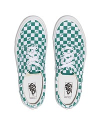 dunkelgrüne Segeltuch niedrige Sneakers mit Karomuster von Vans