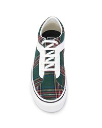 dunkelgrüne Segeltuch niedrige Sneakers mit Schottenmuster von Vans