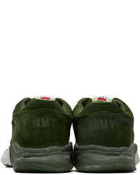dunkelgrüne Segeltuch niedrige Sneakers von Miharayasuhiro