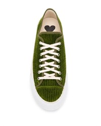 dunkelgrüne Segeltuch niedrige Sneakers von Ami