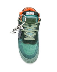 dunkelgrüne Segeltuch niedrige Sneakers von Off-White