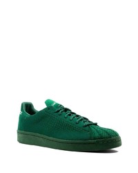 dunkelgrüne Segeltuch niedrige Sneakers von Adidas By Pharrell Williams