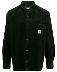 dunkelgrüne Shirtjacke aus Cord von Carhartt WIP