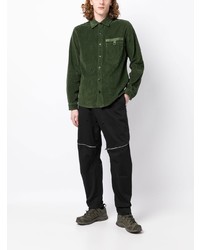 dunkelgrüne Shirtjacke aus Cord von Stone Island