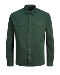 dunkelgrüne Shirtjacke von Jack & Jones