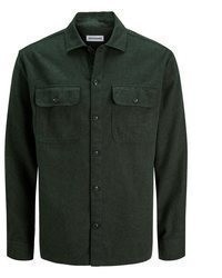 dunkelgrüne Shirtjacke von Jack & Jones