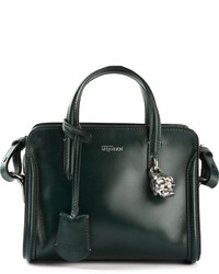 dunkelgrüne Shopper Tasche aus Leder von Alexander McQueen