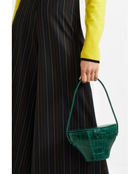 dunkelgrüne Shopper Tasche aus Leder von Staud