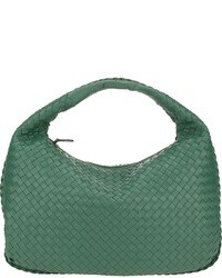 dunkelgrüne Shopper Tasche aus Leder von Bottega Veneta